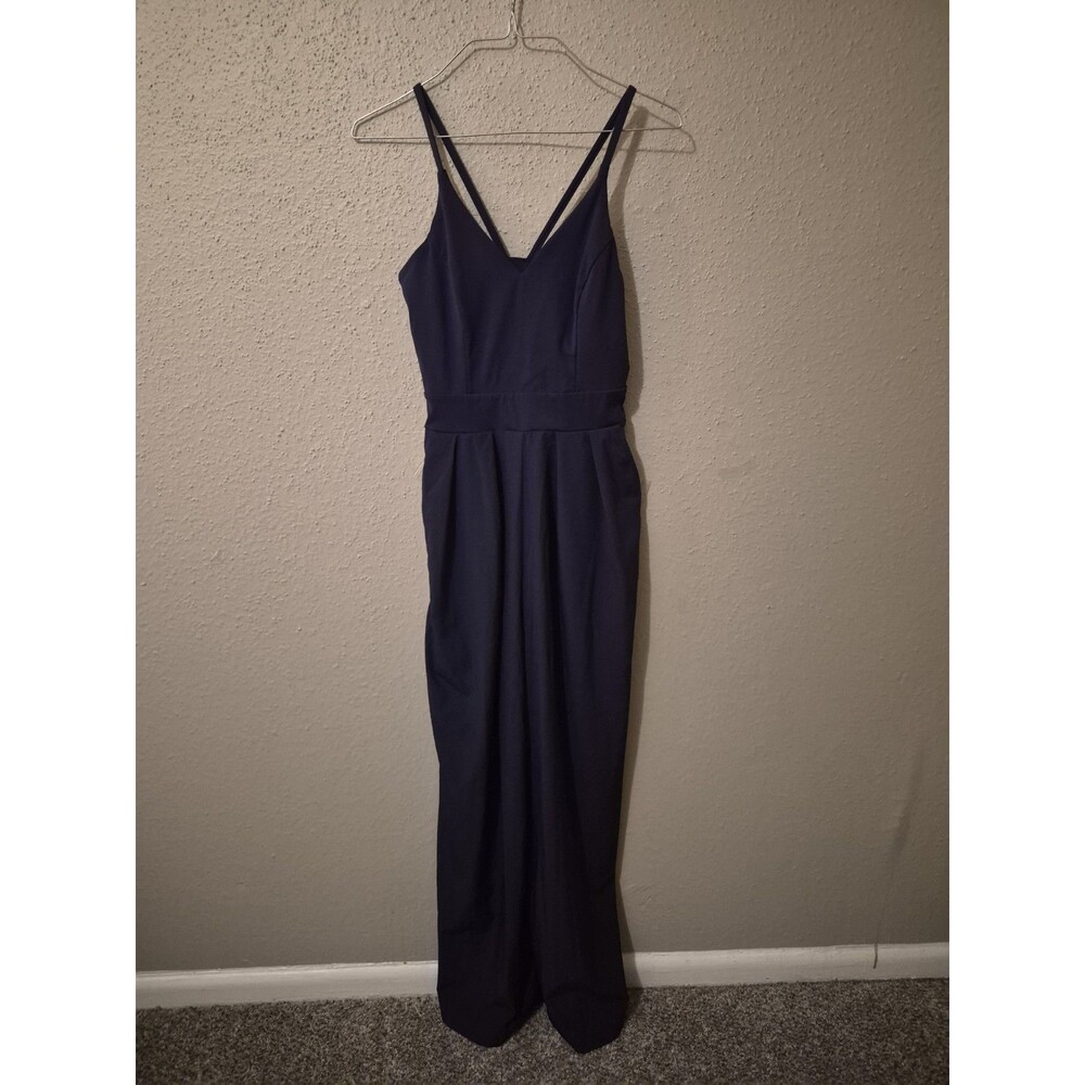 Halara Breezeful Backless Invisible Zipper Pocket Wide Leg Quick Dry Blue XS